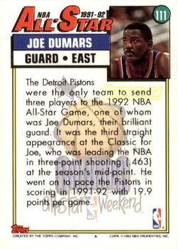 1992-93 Topps - Gold #111 Joe Dumars Back