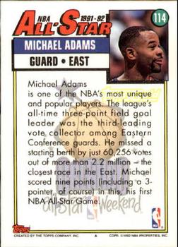 1992-93 Topps - Gold #114 Michael Adams Back