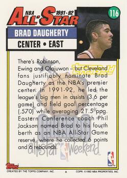 1992-93 Topps - Gold #116 Brad Daugherty Back