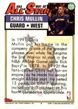 1992-93 Topps - Gold #120 Chris Mullin Back