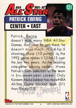 1992-93 Topps - Gold #121 Patrick Ewing Back