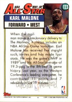 1992-93 Topps - Gold #123 Karl Malone Back