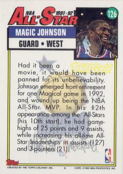 1992-93 Topps - Gold #126 Magic Johnson Back