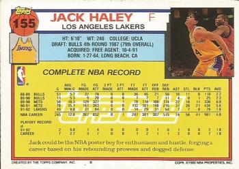 1992-93 Topps - Gold #155 Jack Haley Back