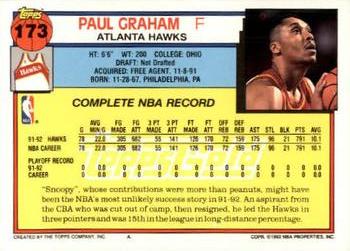 1992-93 Topps - Gold #173 Paul Graham Back