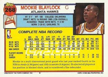 1992-93 Topps - Gold #268 Mookie Blaylock Back