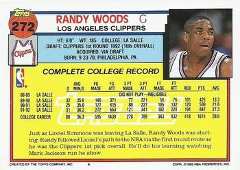 1992-93 Topps - Gold #272 Randy Woods Back