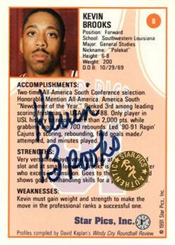 1991 Star Pics - Autographs #8 Kevin Brooks Back