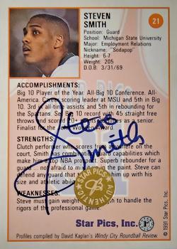 1991 Star Pics - Autographs #21 Steve Smith Back