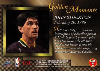 1996-97 Stadium Club - Golden Moments #GM2 John Stockton Back