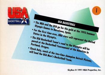 1991-92 SkyBox - Blister Inserts #i USA Basketball Back