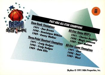 1991-92 SkyBox - Blister Inserts #iii Orlando All-Star Back