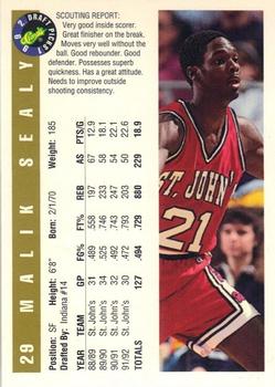 1992 Classic Draft Picks - Gold #29 Malik Sealy Back