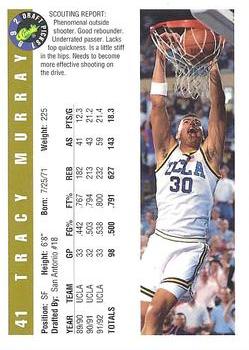 1992 Classic Draft Picks - Gold #41 Tracy Murray Back