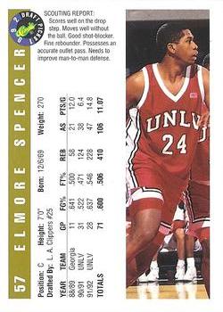 1992 Classic Draft Picks - Gold #57 Elmore Spencer Back