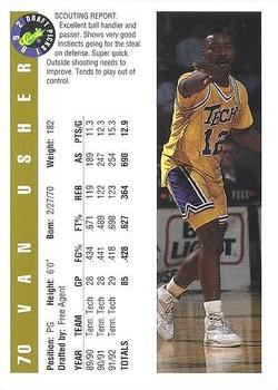 1992 Classic Draft Picks - Gold #70 Van Usher Back