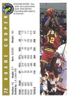 1992 Classic Draft Picks - Gold #72 Duane Cooper Back