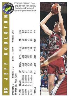 1992 Classic Draft Picks - Gold #86 Jeff Roulston Back