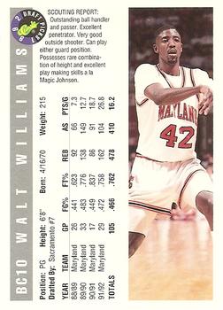 1992 Classic Draft Picks - Magicians #BC10 Walt Williams Back