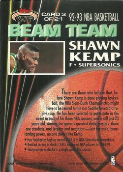 1992-93 Stadium Club - Beam Team Members Only #3 Shawn Kemp Back