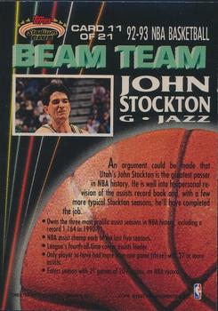 1992-93 Stadium Club - Beam Team Members Only #11 John Stockton Back