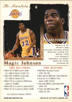 1996-97 Stadium Club - Topps Gallery Player's Private Issue #6 Magic Johnson Back