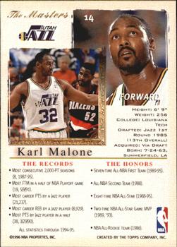1996-97 Stadium Club - Topps Gallery Player's Private Issue #14 Karl Malone Back