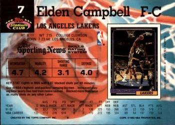 1992-93 Stadium Club - Members Only #7 Elden Campbell Back