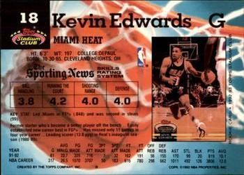 1992-93 Stadium Club - Members Only #18 Kevin Edwards Back