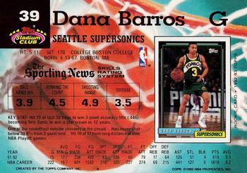 1992-93 Stadium Club - Members Only #39 Dana Barros Back