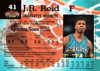 1992-93 Stadium Club - Members Only #41 J.R. Reid Back