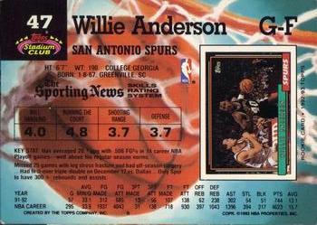 1992-93 Stadium Club - Members Only #47 Willie Anderson Back