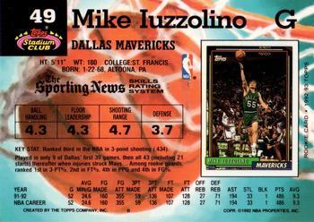 1992-93 Stadium Club - Members Only #49 Mike Iuzzolino Back
