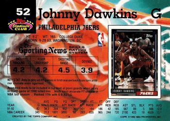 1992-93 Stadium Club - Members Only #52 Johnny Dawkins Back