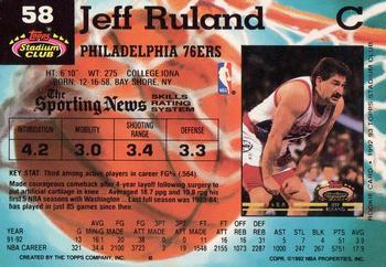 1992-93 Stadium Club - Members Only #58 Jeff Ruland Back