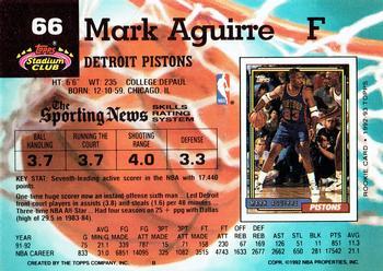 1992-93 Stadium Club - Members Only #66 Mark Aguirre Back