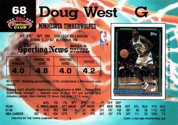1992-93 Stadium Club - Members Only #68 Doug West Back