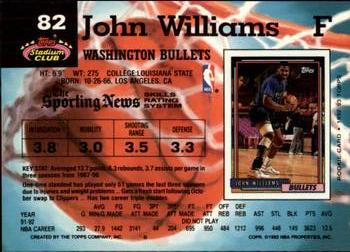 1992-93 Stadium Club - Members Only #82 John Williams Back