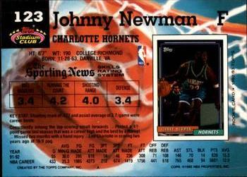 1992-93 Stadium Club - Members Only #123 Johnny Newman Back