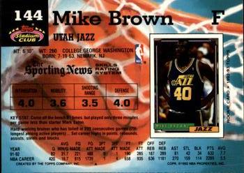 1992-93 Stadium Club - Members Only #144 Mike Brown Back