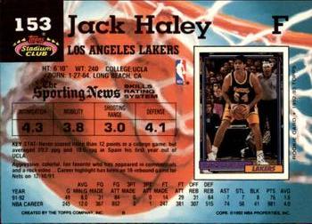 1992-93 Stadium Club - Members Only #153 Jack Haley Back
