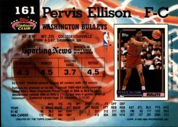 1992-93 Stadium Club - Members Only #161 Pervis Ellison Back