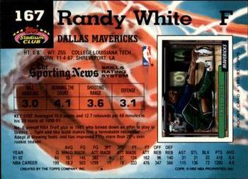 1992-93 Stadium Club - Members Only #167 Randy White Back