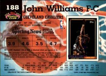 1992-93 Stadium Club - Members Only #188 John Williams Back