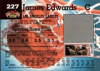 1992-93 Stadium Club - Members Only #227 James Edwards Back