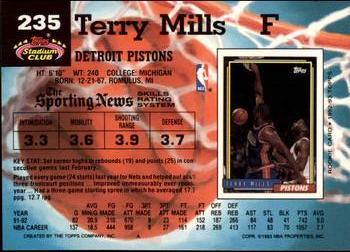 1992-93 Stadium Club - Members Only #235 Terry Mills Back
