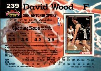 1992-93 Stadium Club - Members Only #239 David Wood Back