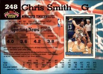 1992-93 Stadium Club - Members Only #248 Chris Smith Back