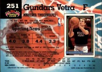 1992-93 Stadium Club - Members Only #251 Gundars Vetra Back