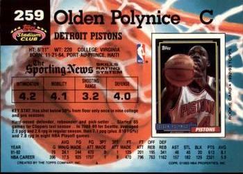 1992-93 Stadium Club - Members Only #259 Olden Polynice Back